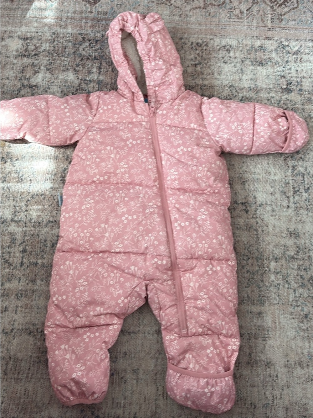 Pink Floral Baby Snowsuit - Jan & Jul